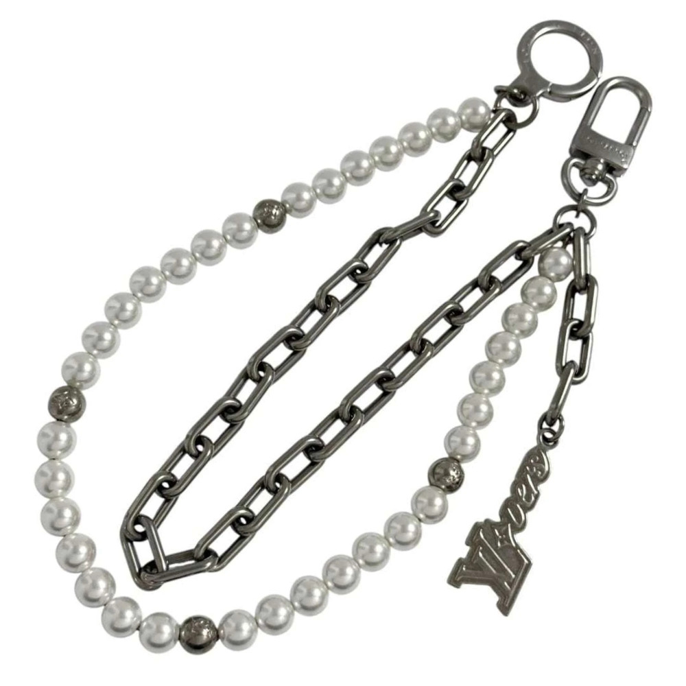 Louis Vuitton Men's Wallet Chain Bag Charm Belt with Faux Pearls M02606